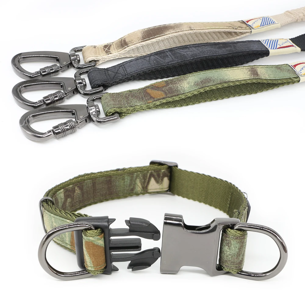 Собачий поводок ошейник регулируемый эластичный короткий тяговый камуфляжный
