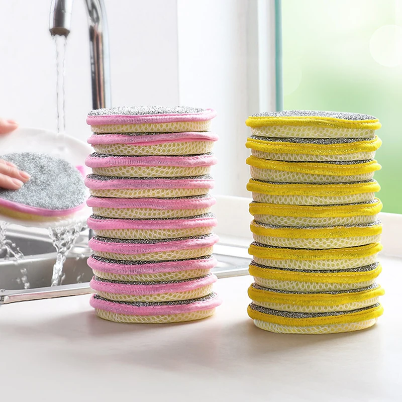 

3 шт., двусторонние губки для мытья посуды, 3 шт., 11 см