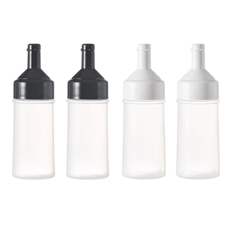 

4 Pcs Squeeze Bottle Kitchen Accessories Plastic Condiment Dispenser Oil Sauce Vinegar Ketchup Cruet Seasoning Bottle
