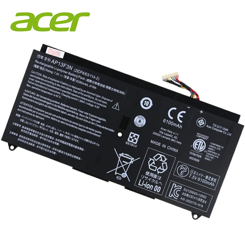 acer ноутбук батарея AP13F3N для Aspire S7-392 S7-392-9890 S7-391-6822 ультрабук AP13F3N 2ICP4/63/114-2