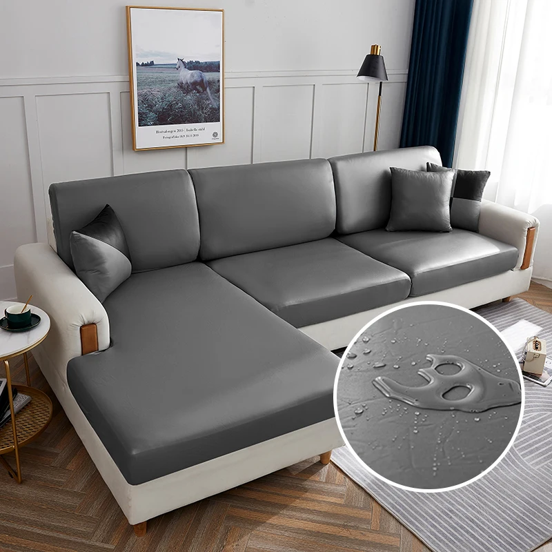 PU Leather Sofa Seat Cushion Cover Pet Furniture Protector for Living Room Slipcover Lounge Armchair Couch Sofa Cover L shaped