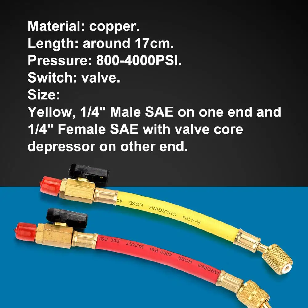 R410A R134a R22 адаптер шланга для подзарядки воздуха 1/4 &quotMale 5/16&quot или &quotFemale HVAC A/C Service