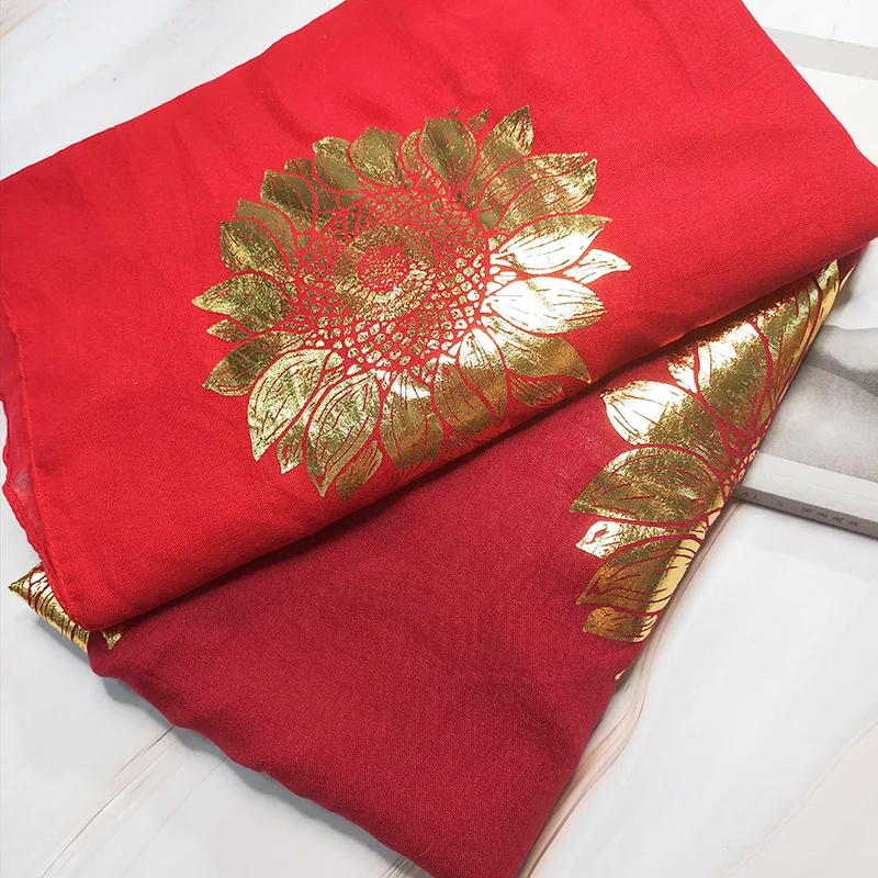 Женский тонкий шарф с цветочным принтом большие размеры 180*130 см