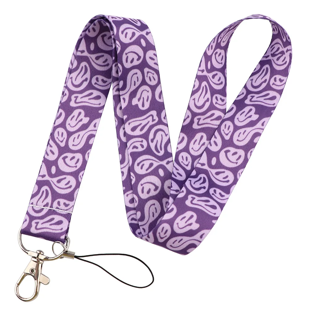 

Cartoon Smiley Face Keychain Lanyard For Keys Neck Straps USB Gym ID Card Badge Holder Keycord Mobile Phone Rope Webbing Ribbon