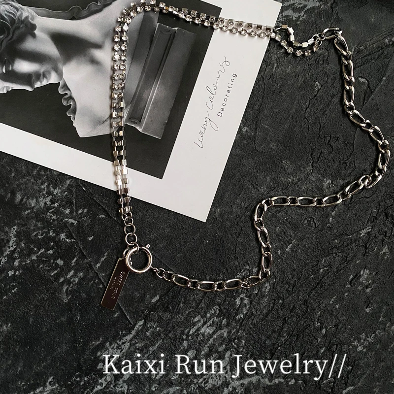 

KXR Necklace for both Men and Women with INS Hip Hop European Asymmetric Collarbone Chain Cold wind Web Welebrity Necklace