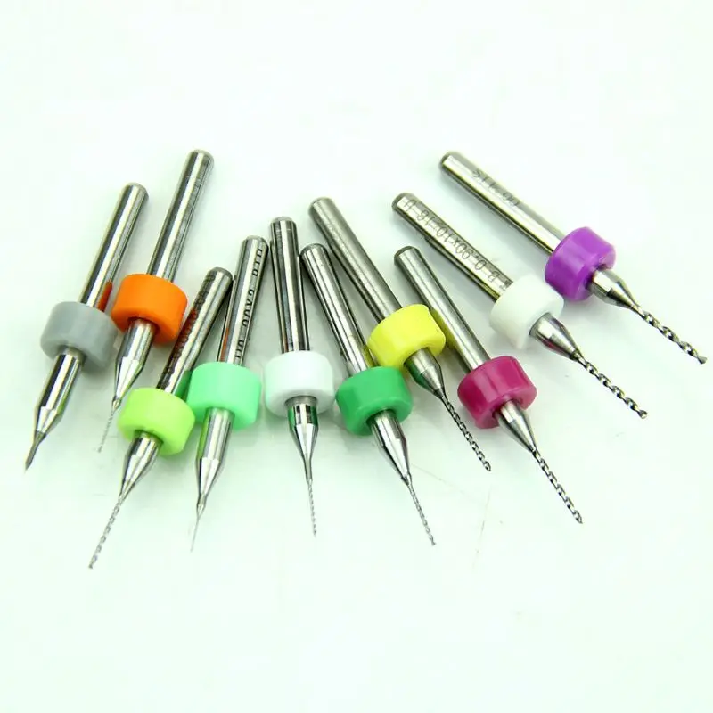 

C5AC 10Pcs 0.1mm to 1.0mm PCB Print Circuit Board Carbide Micro Drill Bits Set Tool