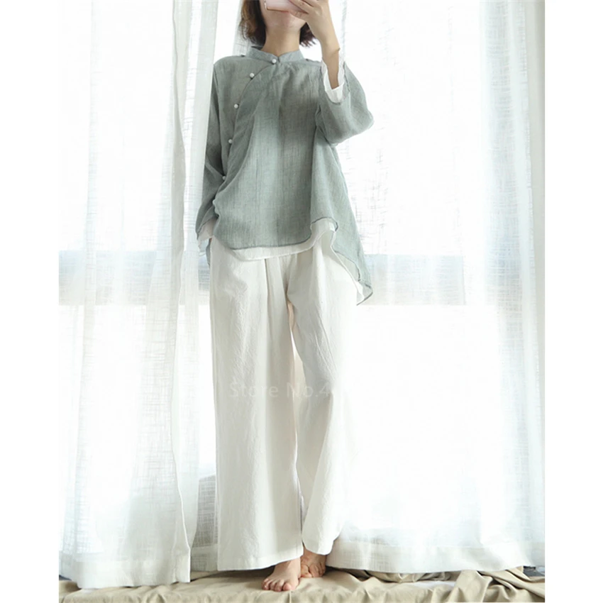 Блузка женская в китайском стиле традиционная винтажная хлопковая Восточная