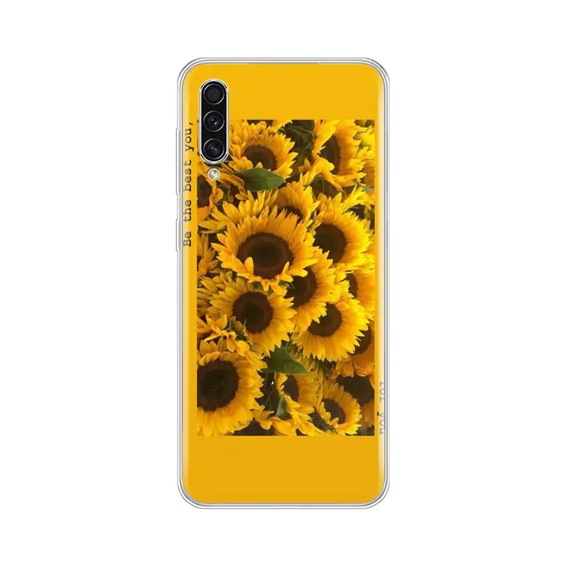 Подсолнух китайский желтый чехол мягкий для телефона samsung galaxy A3 A5 A7 A10 A20 E A30 S A40 A50