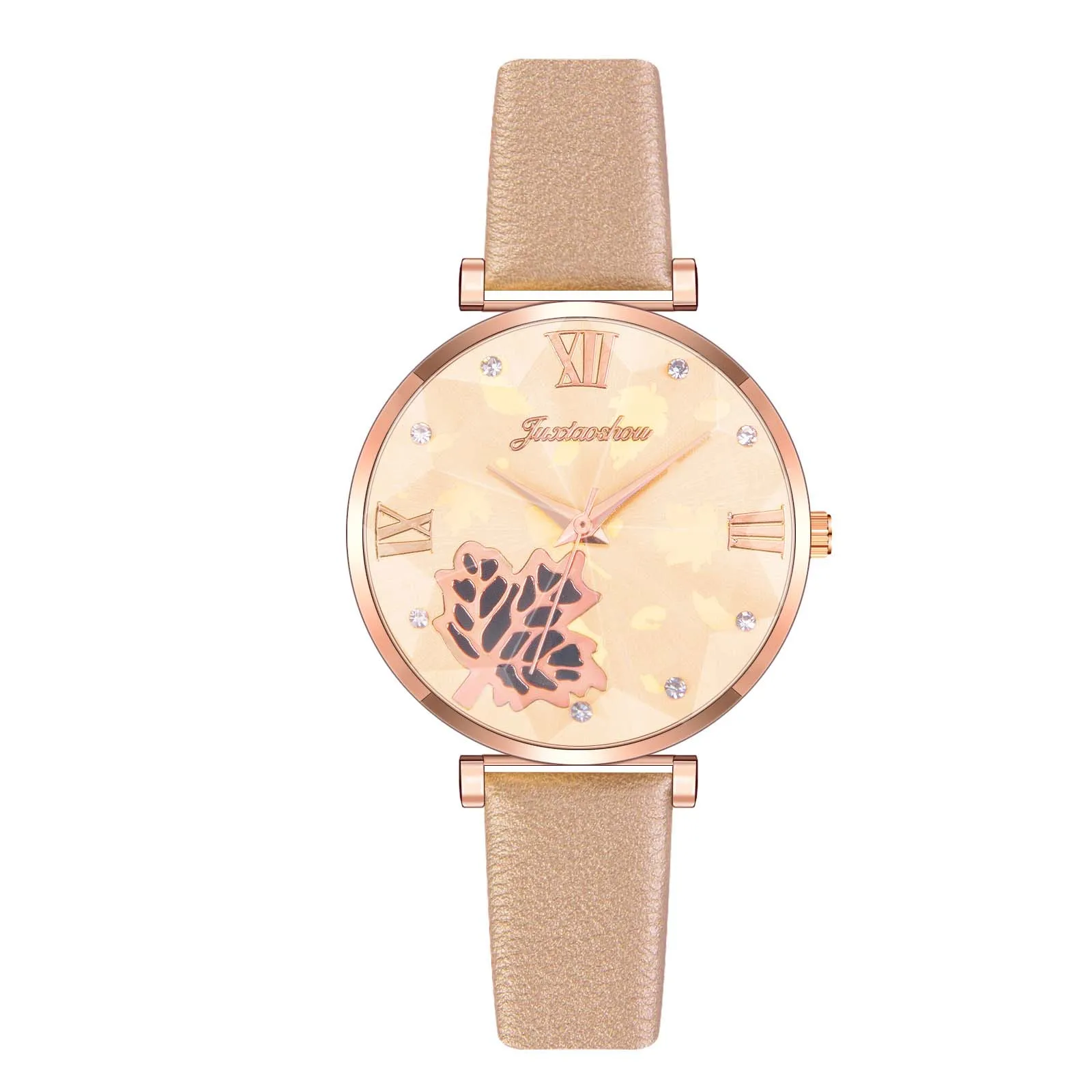 

women leather strap watches ladies fashion rose gold dial luxury Wristwatches female casual big dial watch Wrist jewelry reloj