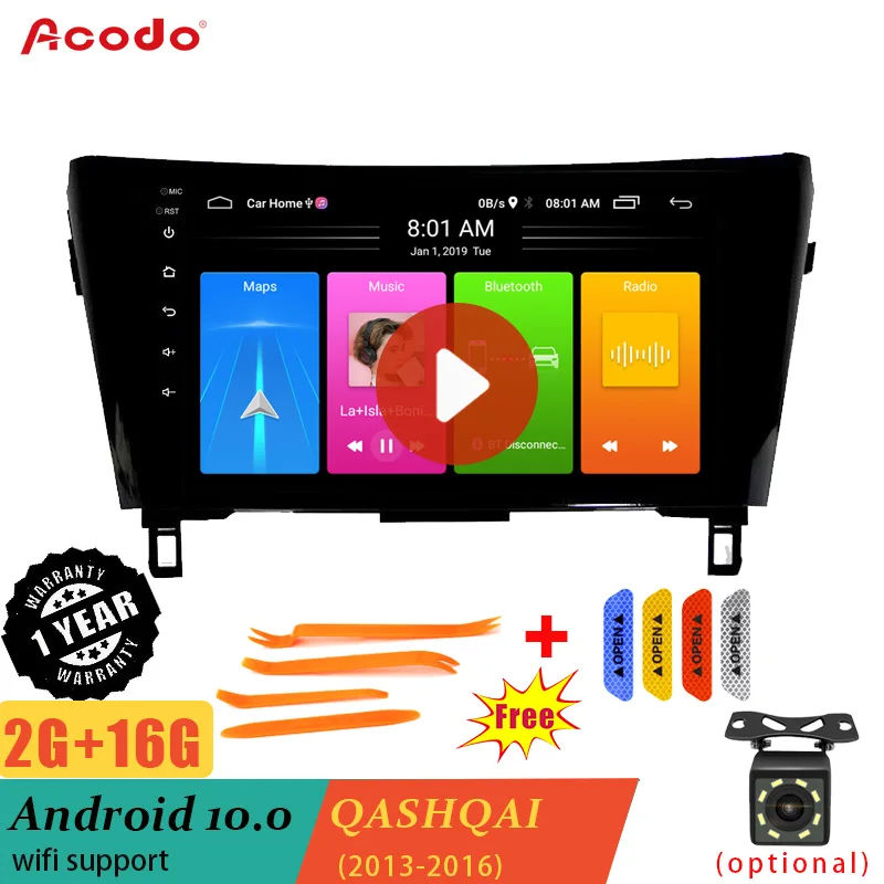 

Автомобильный мультимедийный плеер ACODO, 2 Гб ОЗУ + 16 Гб ПЗУ, Android 10,0, радио, GPS-навигация для Nissan QASHQAI 2013-2016, типоразмер 2 din