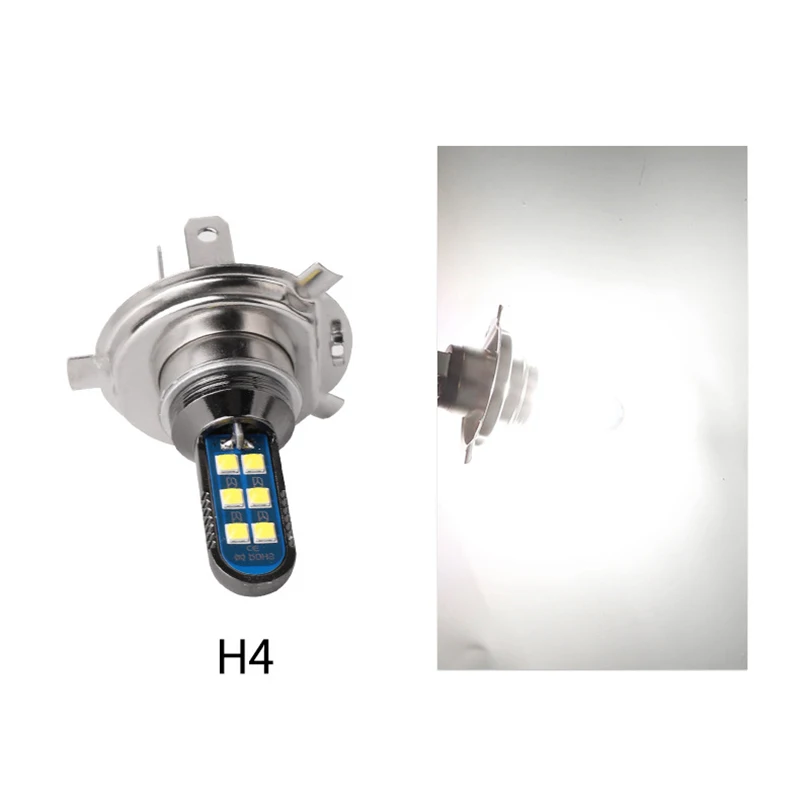 1 шт. H4 светодиодный мотоциклетные фары для авто супер яркий 3030 12SMD H6 BA15D P15D фара
