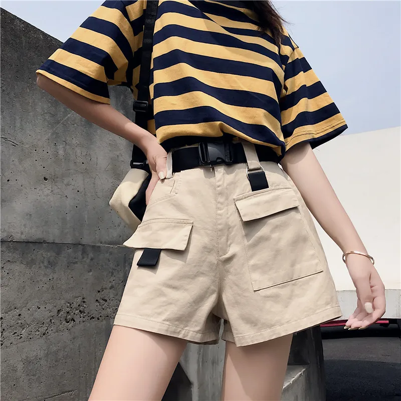 Женские спортивные шорты корейской версии трендовые свободные прямые