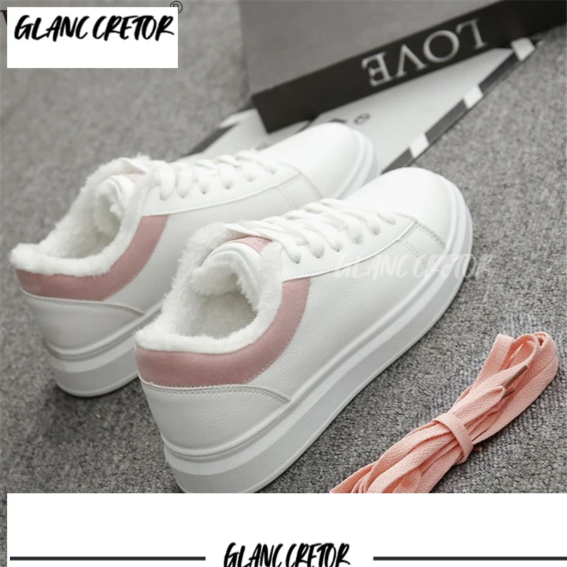 

2021 белые кроссовки, Женская Повседневная зимняя обувь, удобная женская прогулочная обувь на плоской подошве, женская зимняя обувь