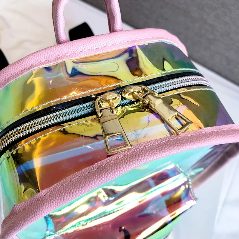 

Men's and Women's Laser Backpacks European and American Fashion Transparent Jelly Bags Large-capacity Backpacks