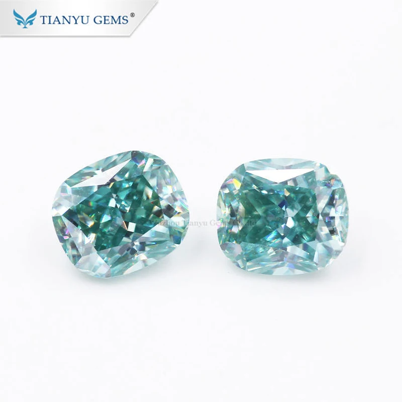 

Tianyu Gems 2ct Cushion Blue Moissanite Gemstones Diamonds Tester Passed GRA Synthetic Diamonds Excellent Cut For Rings Jewelry