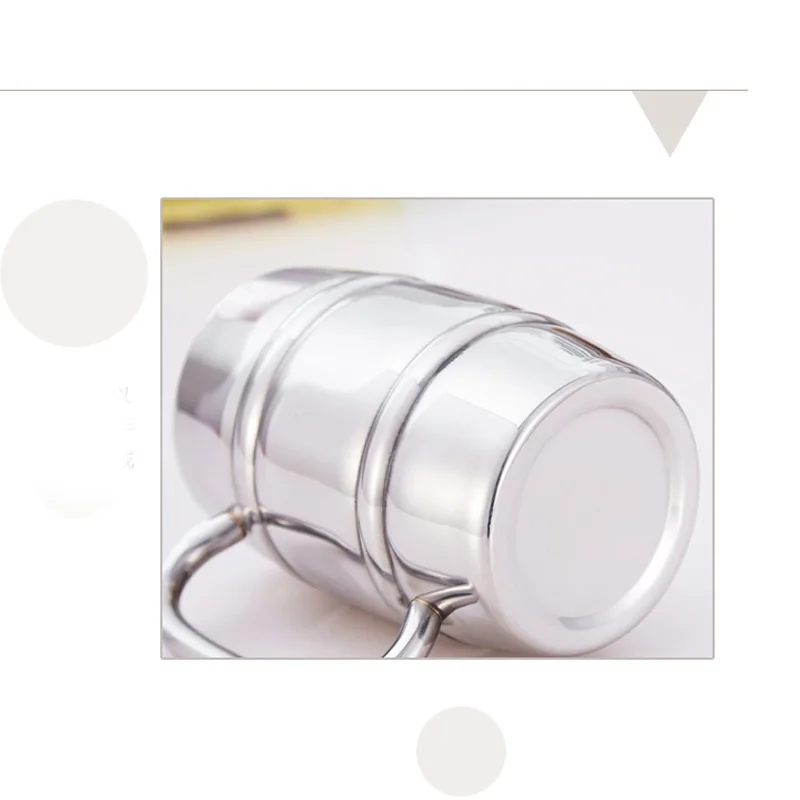 Пивная кружка в форме бочонка из нержавеющей стали походная посуда с двойными