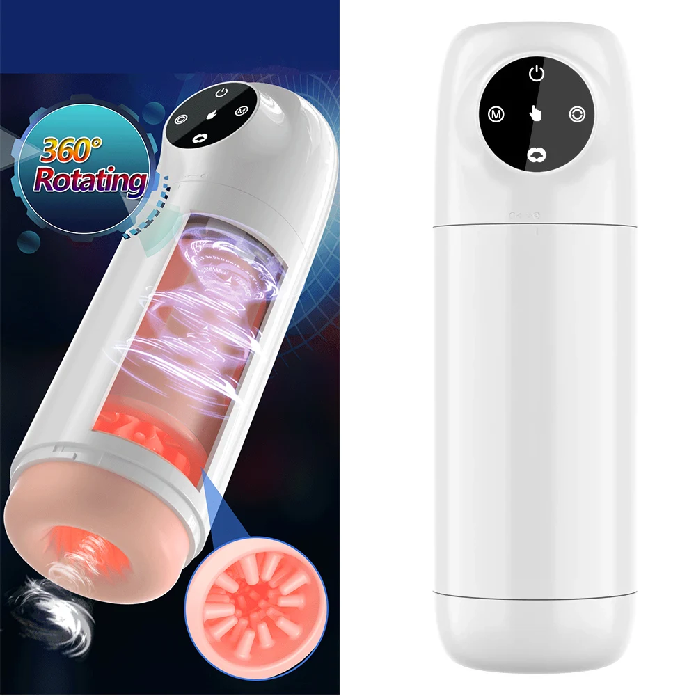 NEW Waterproof Electric for Male Masturbator Cup Automatic Rotating Cup Moaning Voice Blowjob Sucking Vibrator Sex Toys for Men