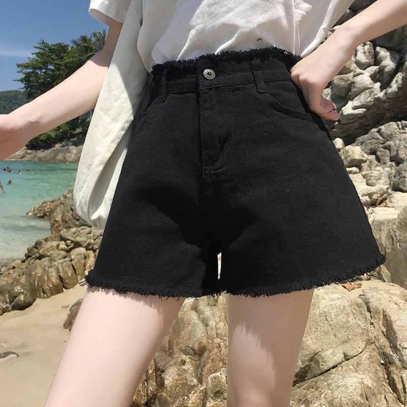 

Women's 2020 New High Waist Loose Wide Leg Denim Shorts