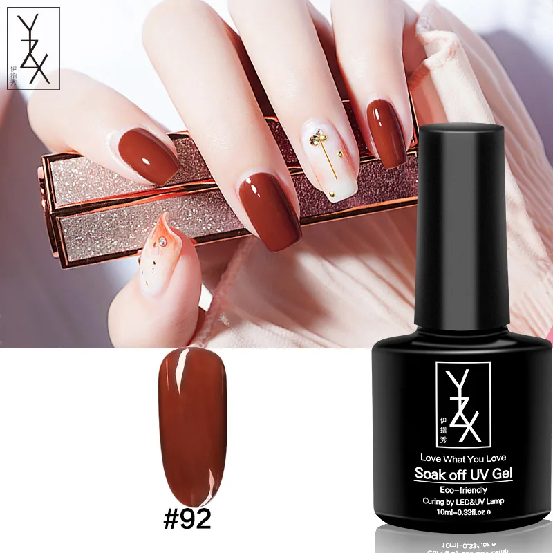 Color92 YXZ Осенняя Серия кофейного цвета лак для ногтей отмачиваемый УФ лак Гелевый лак для основы матовое верхнее покрытие 10 мл Эмаль Гель лак для ногтей - Цвет: Color92