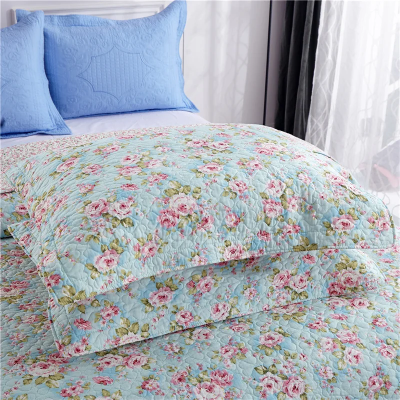 

Pure Cotton Small Floral Three-piece Bed Cover Set Seam Cotton Quilt Double-Sided Dual Purpose Thick quilted bedspread