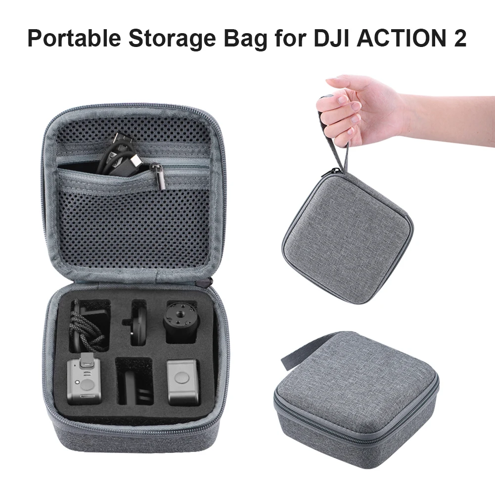 

Портативная сумка для хранения для DJI ACTION 2, сумка для спортивной камеры с двумя экранами, набор для защиты от пыли на открытом воздухе