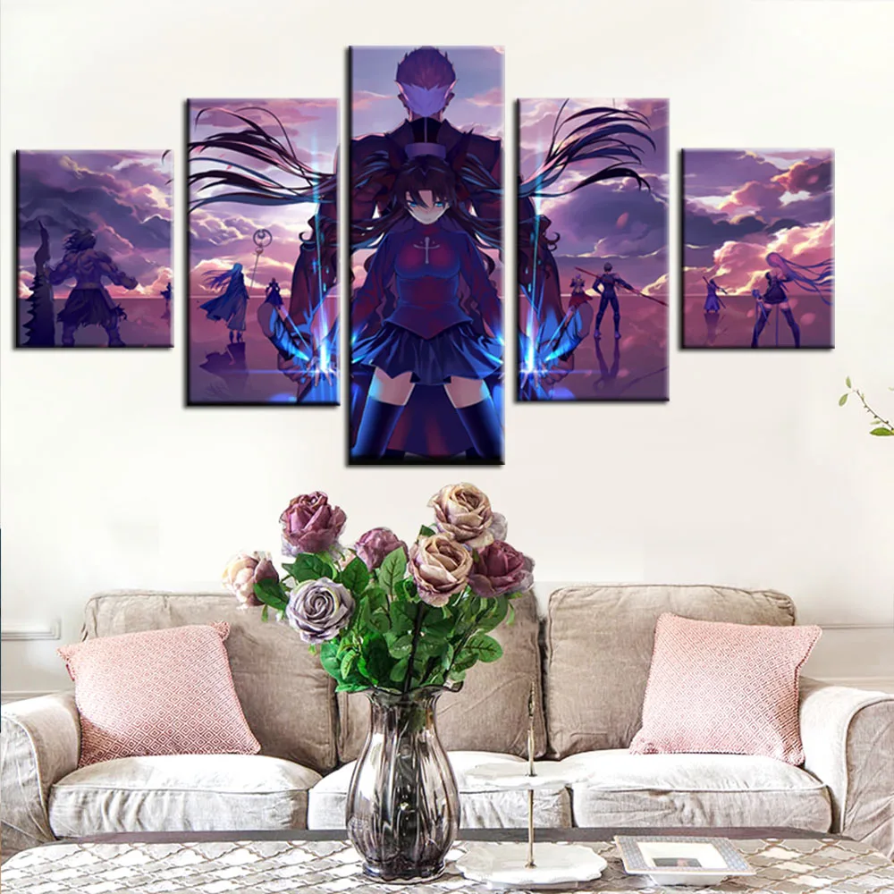 Домашний Декоративный каркас холст с HD-печатью 5 шт. Fate Stay Night Archer Rin Tohsaka настенные