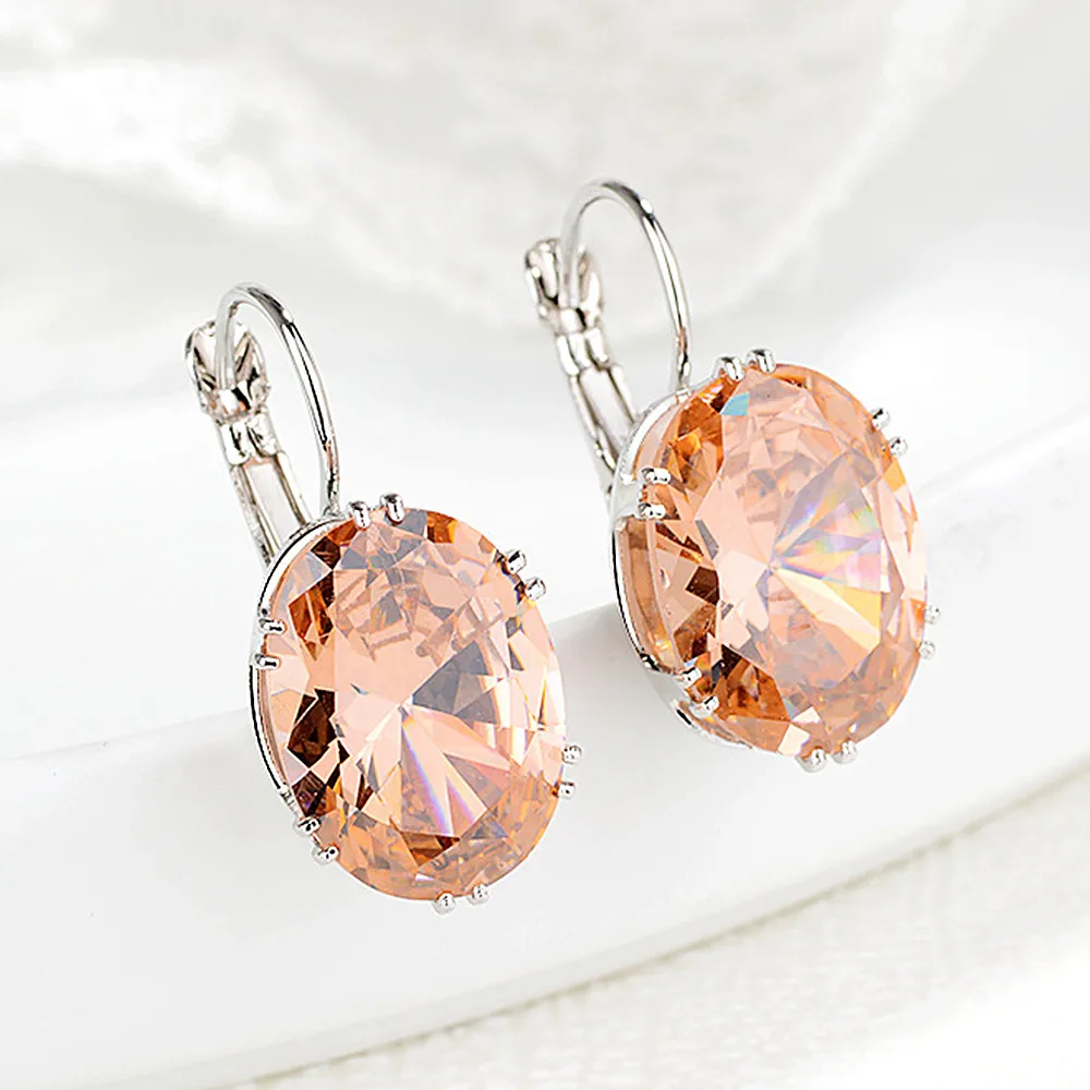 

Серьги-подвески женские Овальные, шампанское, сапфир, синие кристаллы, циркон, драгоценные камни, бижутерия для вечеринок