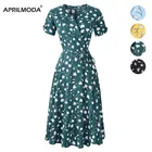 Женское шифоновое платье-миди, летнее платье с цветочным принтом, V-образным вырезом, короткими рукавами, желтого, синего, зеленого цветов