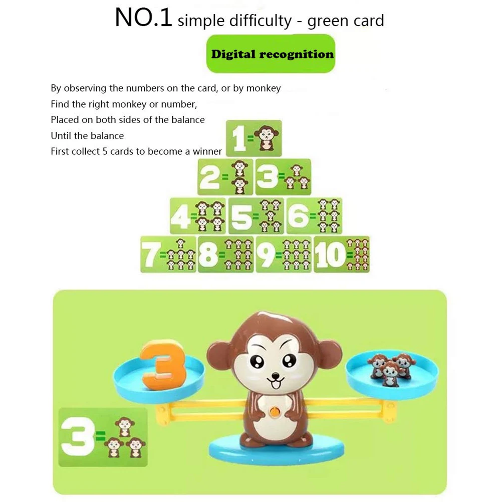 

Monkey Digital Balance Scale Toy Early Learning Balance Kid Math Match Game Board Toys Addition And Subtraction Math Scales Toys