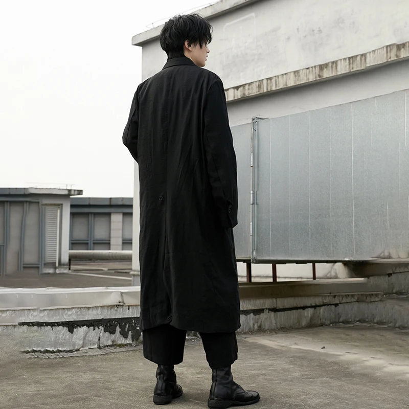 

Size Women Big Pocket Long Trench New Lapel Long Sleeve Loose Fit Windbreaker Fashion Tide Spring Autumn 2021 1DD1482