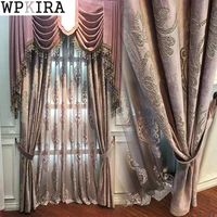 american high end velvet bronzing curtains for living room jacquard sheer drape blackout bedroom villa hotel treatment s722e