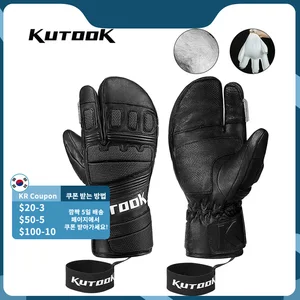 Перчатки для катания на лыжах и сноуборде kutake, из козьей кожи, водонепроницаемые