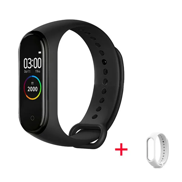 Дешевый цветной смарт-Браслет фитнес-трекер браслет Pulseira часы Smartband для IOS/Xiao mi/Honor PK mi Band 3/4 Not Xio mi 5 - Цвет: with white strap