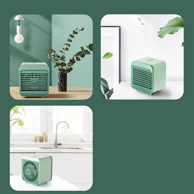 

USB Desk Mini Fan Portable Air Cooler Fan Air Conditioner Light Desktop Air Cooling Fan Humidifier Purifier For Office Bedroom