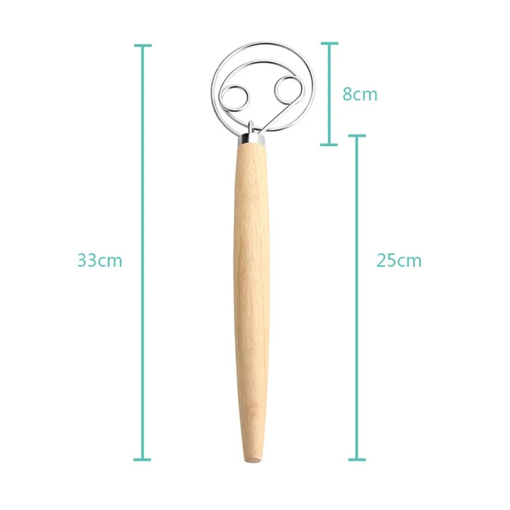 13inch Wood Handle Stainless Steel Egg Beater Flour Dough Stirrer Whisk Stick Coil Agitator Danish Blender Mixer Tool | Дом и сад