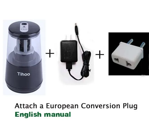 TENWIN двойная мощность многофункциональная Автоматическая электрическая точилка для карандашей механическая Usb для детей материал Escolar 8008 - Цвет: Black and EU Plug