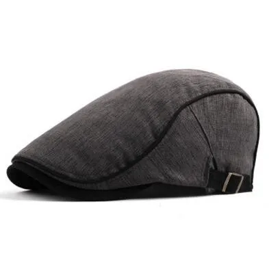 dark gray XdanqinX новые мужские хлопковые береты унисекс Британская мода язычок кепки, Кепка с задней застёжкой регулируемый размер женские тренд классические шапки - Цвет: dark gray