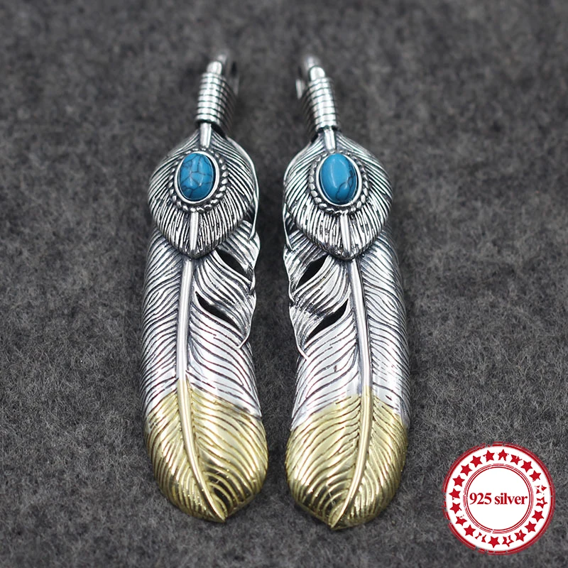 

Кулоны из стерлингового серебра S925, персонализированные, классические, в индийском национальном стиле, резные, инкрустированные бирюзовым...