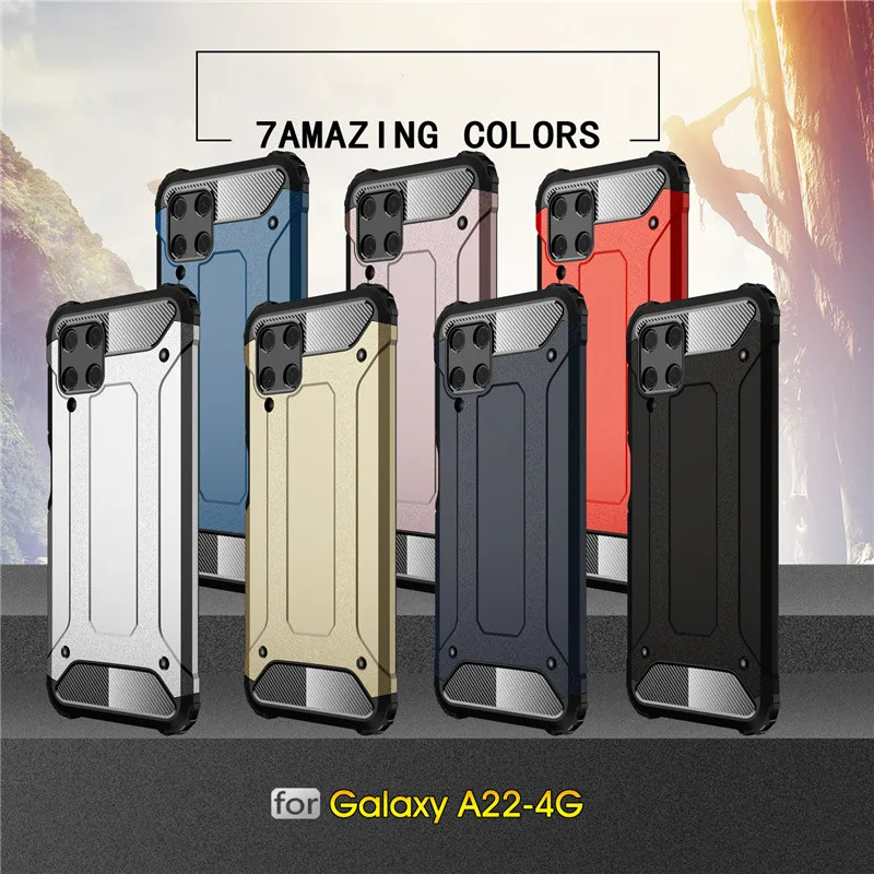 For Samsung Galaxy A22 Case Bumper PC Shockproof Hard Armor Case For Samsung A22 Cover For Samsung A02S A52 A72 A22 A 22 Fundas