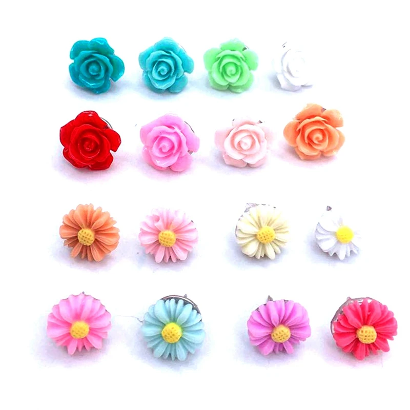 

30Pcs Creative Resin Flower Thumbtacks Thumbtack Cork Board Nail