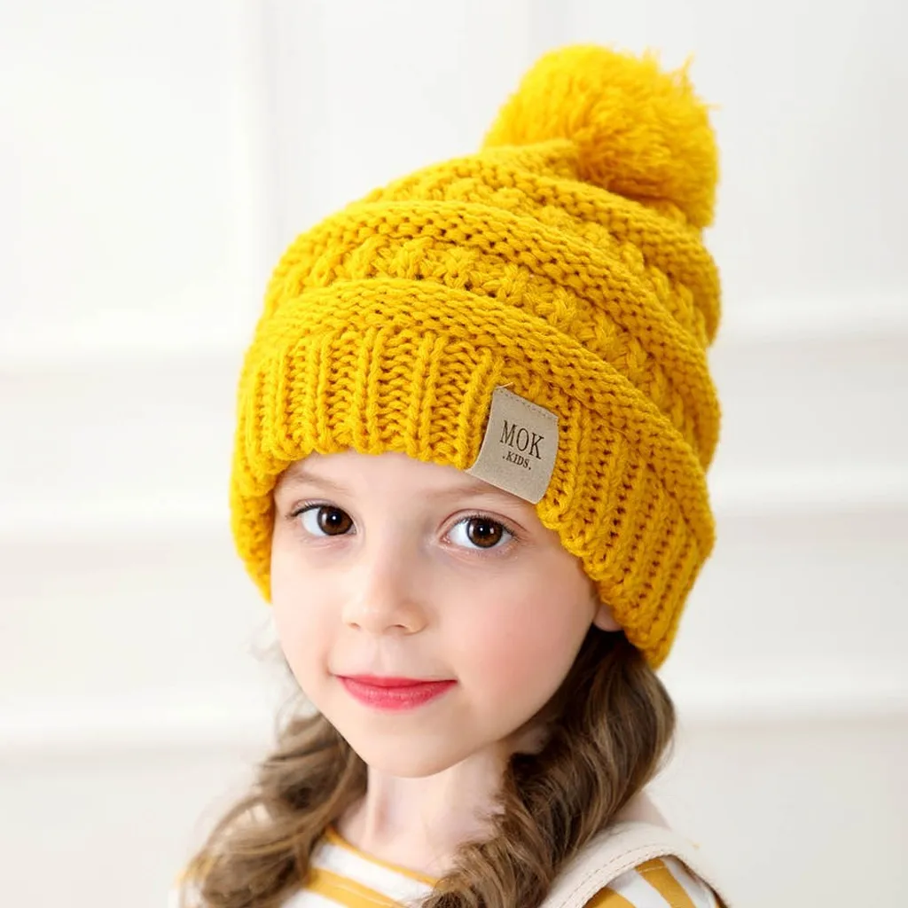Новинка 2019 брендовая зимняя однотонная вязаная шапка для маленьких мальчиков и