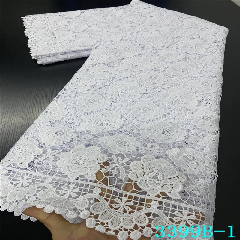 NIAI новейшая Водорастворимая африканская гипюровая кружевная ткань с камнями в