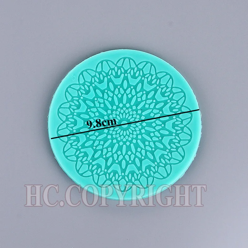 Круглый классический европейский силиконовая форма с цветочным кружевом для