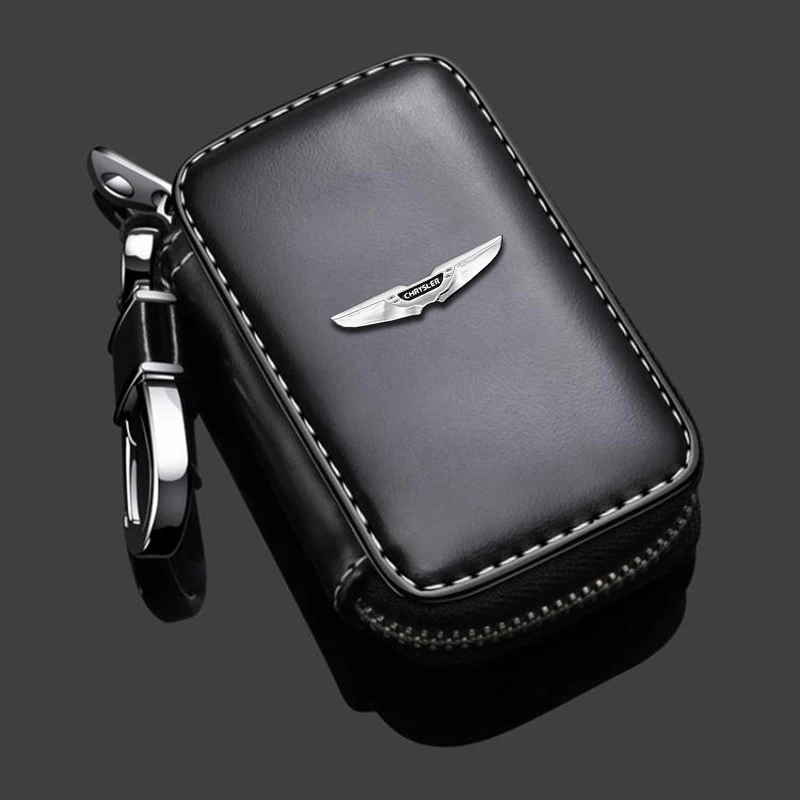 

For Chrysler Pacifica 300 Ypsilon Delta 300C 200 150S EV New Leather car key case cover Zipper bag Car accessories 2021 2015-17