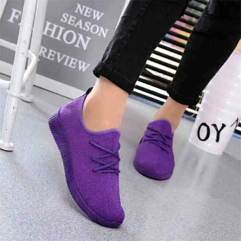 zapatos casuales de mujer Zapatillas de deporte poco profundas zapatillas de deporte negras transpirables zapatos de mujer - Цвет: Color 3