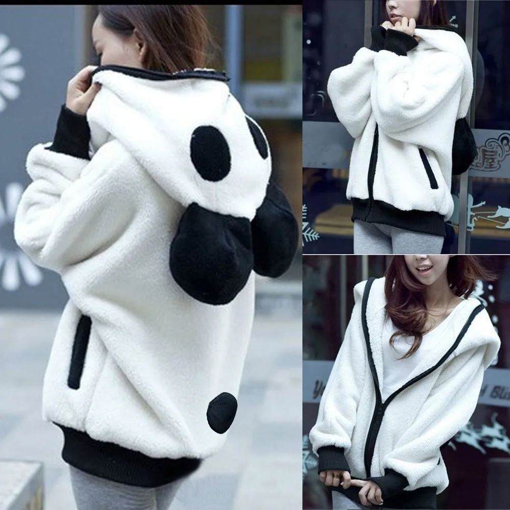 

Coat women's sweatshirt hoodies Cute Bear Ear Panda Winter Warm Hoodie Coat Women Hooded Jacket Outerwear h4
