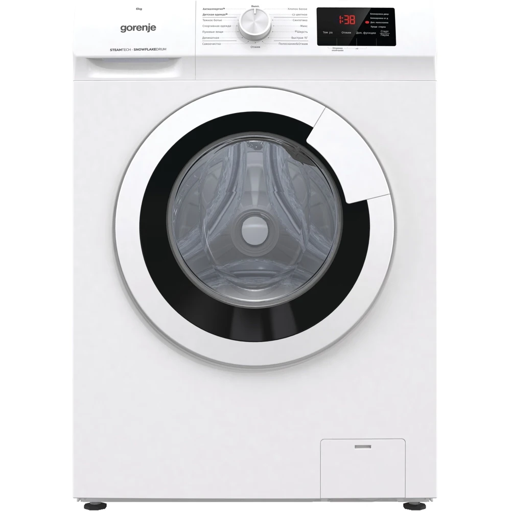  Стиральная машина GORENJE WHE60SFS, фронтальная, 6кг, 1000об/мин