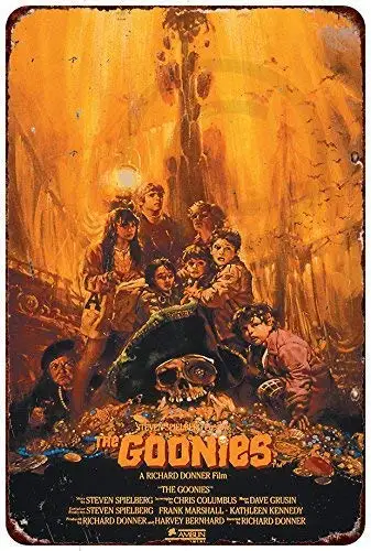 

Wisesign The Goonies Steven Spieldberg Movie Poster Vintage Retro Custom Metal Tin Sign Home House Coffee Beer Drink Bar 8 x 12
