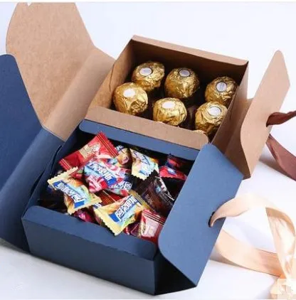 Подарочная коробка из крафт бумаги разных размеров для свадебной вечеринки