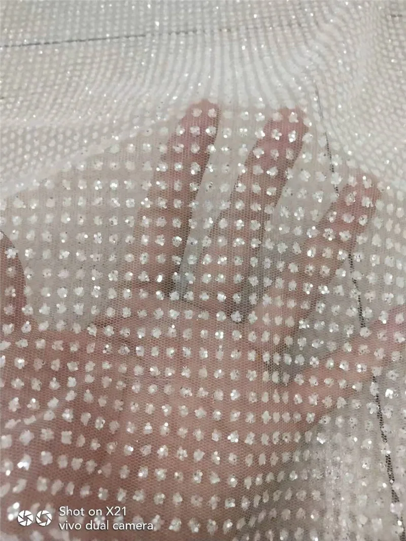 Современный дизайн французский чистая кружевная ткань клееный блеск белый